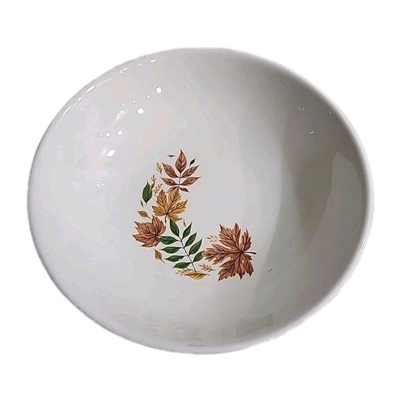 Vintage 9" Round Vegetable Bowl Autumn Leaves SALEM AMERICAN IRONSTONE - Picture 1 of 7